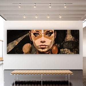 Aluminiumbild gebürstet Surreales abstraktes Frauen Portrait Panorama
