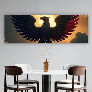 Acrylglasbild Symbolischer Adler in der Abenddämmerung Panorama