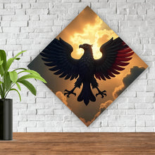 Lade das Bild in den Galerie-Viewer, Acrylglasbild Symbolischer Adler in der Abenddämmerung Raute
