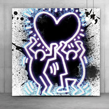 Lade das Bild in den Galerie-Viewer, Poster Tanzende Figuren mit Leuchtherz Quadrat
