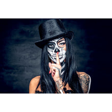 Lade das Bild in den Galerie-Viewer, Leinwandbild Tattoo La Catrina Querformat
