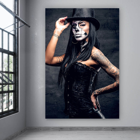 Leinwandbild Tattoo La Catrina No.1 Hochformat