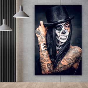 Acrylglasbild Tattoo La Catrina No.2 Hochformat