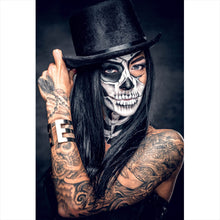 Lade das Bild in den Galerie-Viewer, Spannrahmenbild Tattoo La Catrina No.2 Hochformat
