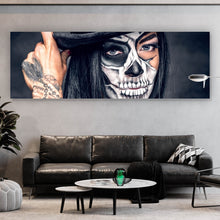 Lade das Bild in den Galerie-Viewer, Leinwandbild Tattoo La Catrina No.2 Panorama
