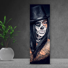 Lade das Bild in den Galerie-Viewer, Leinwandbild Tattoo La Catrina No.2 Panorama Hoch
