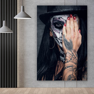 Leinwandbild Tattoo La Catrina No.3 Hochformat