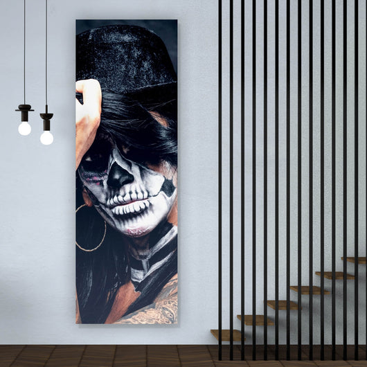 Leinwandbild Tattoo La Catrina No.4 Panorama Hoch