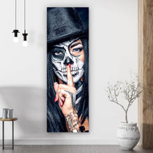 Lade das Bild in den Galerie-Viewer, Leinwandbild Tattoo La Catrina Panorama Hoch
