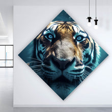 Lade das Bild in den Galerie-Viewer, Aluminiumbild Tauchender Tiger Digital Art Raute
