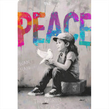 Lade das Bild in den Galerie-Viewer, Aluminiumbild The World is ours Peace Hochformat

