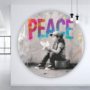 Aluminiumbild The World is ours Peace Kreis