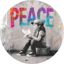 Lade das Bild in den Galerie-Viewer, Aluminiumbild The World is ours Peace Kreis

