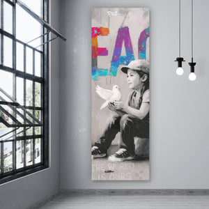 Aluminiumbild The World is ours Peace Panorama Hoch