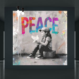 Poster The World is ours Peace Quadrat