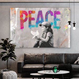 Acrylglasbild The World is ours Peace Querformat