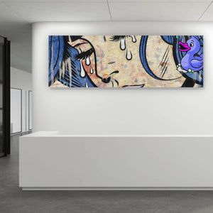 Aluminiumbild gebürstet Tränen Frau Send Chocolate Panorama