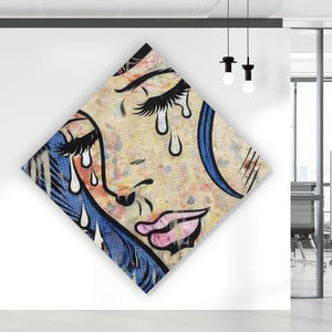 Aluminiumbild gebürstet Tränen Frau Send Chocolate Raute