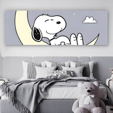 Lade das Bild in den Galerie-Viewer, Spannrahmenbild Traumhafter niedlicher Hund mit inspirierendem Spruch Panorama
