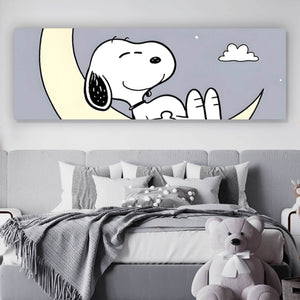 Spannrahmenbild Traumhafter niedlicher Hund mit inspirierendem Spruch Panorama