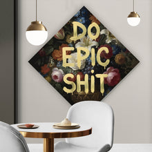 Lade das Bild in den Galerie-Viewer, Spannrahmenbild Vintage Blumen Do Epic Shit Raute
