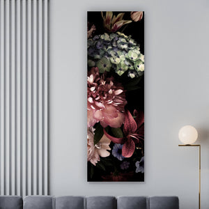 Leinwandbild Vintage Blumen Panorama Hoch