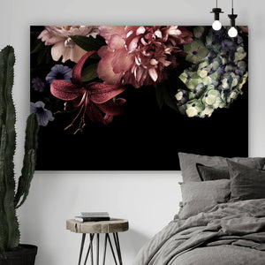 Leinwandbild Vintage Blumen Querformat