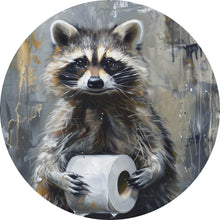 Lade das Bild in den Galerie-Viewer, Aluminiumbild Waschbär mit Toilettenpapier Kreis
