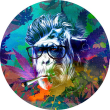 Lade das Bild in den Galerie-Viewer, Aluminiumbild Weed Monkey Modern Art Kreis
