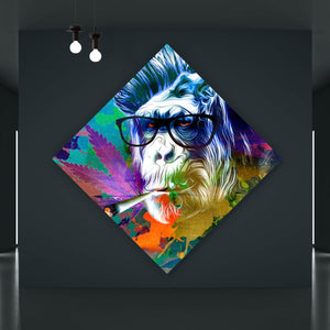 Poster Weed Monkey Modern Art Raute