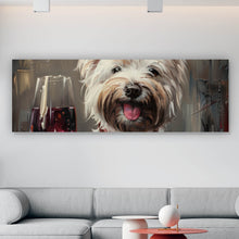 Lade das Bild in den Galerie-Viewer, Poster Weißer Terrier mit Weinglas Panorama
