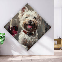 Lade das Bild in den Galerie-Viewer, Poster Weißer Terrier mit Weinglas Raute
