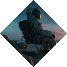 Lade das Bild in den Galerie-Viewer, Poster Weltraum Sonnenuntergang am Strand Raute
