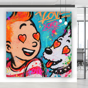 Leinwandbild Wild Love Pop Art Quadrat