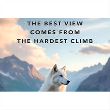 Lade das Bild in den Galerie-Viewer, Poster Wolf majestätisch mit Berglandschaft Querformat
