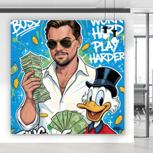 Lade das Bild in den Galerie-Viewer, Aluminiumbild Work Hard Play Harder Quadrat
