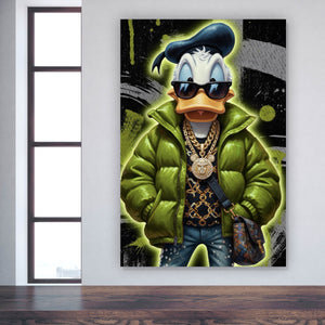 Acrylglasbild Zeichentrickfigur Fashion mit Sonnenbrille und Jacke No.1 Hochformat