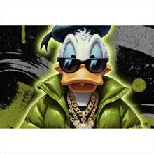 Lade das Bild in den Galerie-Viewer, Aluminiumbild Zeichentrickfigur Fashion mit Sonnenbrille und Jacke No.1 Querformat
