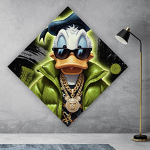 Lade das Bild in den Galerie-Viewer, Aluminiumbild Zeichentrickfigur Fashion mit Sonnenbrille und Jacke No.1 Raute
