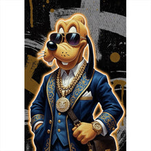 Lade das Bild in den Galerie-Viewer, Aluminiumbild Zeichentrickfigur Fashion mit Sonnenbrille und Jacke No.2 Hochformat
