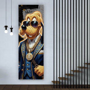 Spannrahmenbild Zeichentrickfigur Fashion mit Sonnenbrille und Jacke No.2 Panorama Hoch