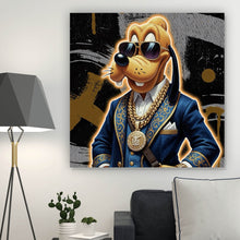 Lade das Bild in den Galerie-Viewer, Aluminiumbild Zeichentrickfigur Fashion mit Sonnenbrille und Jacke No.2 Quadrat
