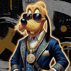 Poster Zeichentrickfigur Fashion mit Sonnenbrille und Jacke No.2 Quadrat