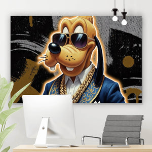 Leinwandbild Zeichentrickfigur Fashion mit Sonnenbrille und Jacke No.2 Querformat