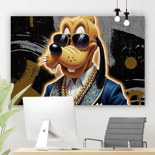 Leinwandbild Zeichentrickfigur Fashion mit Sonnenbrille und Jacke No.2 Querformat