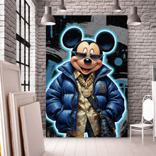 Lade das Bild in den Galerie-Viewer, Aluminiumbild Zeichentrickfigur Fashion mit Sonnenbrille und Jacke No.3 Hochformat
