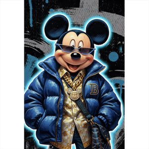 Poster Zeichentrickfigur Fashion mit Sonnenbrille und Jacke No.3 Hochformat