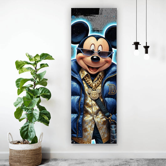 Acrylglasbild Zeichentrickfigur Fashion mit Sonnenbrille und Jacke No.3 Panorama Hoch