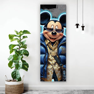 Leinwandbild Zeichentrickfigur Fashion mit Sonnenbrille und Jacke No.3 Panorama Hoch