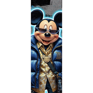 Leinwandbild Zeichentrickfigur Fashion mit Sonnenbrille und Jacke No.3 Panorama Hoch